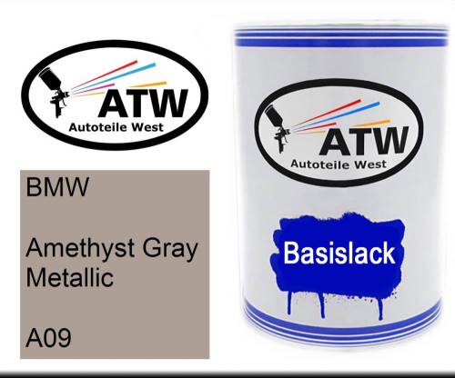 BMW, Amethyst Gray Metallic, A09: 500ml Lackdose, von ATW Autoteile West.